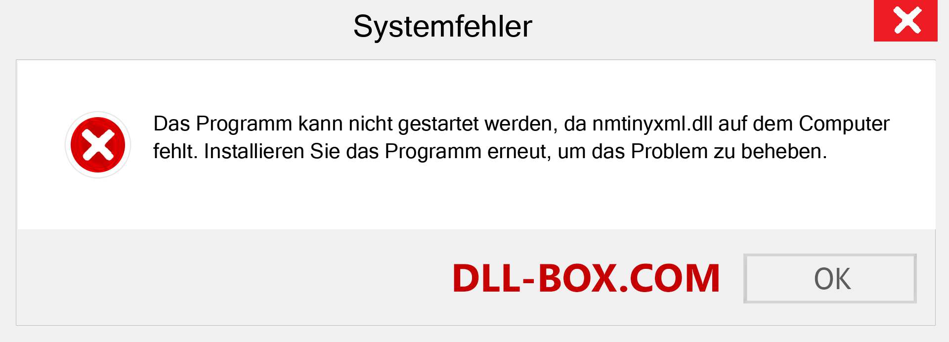 nmtinyxml.dll-Datei fehlt?. Download für Windows 7, 8, 10 - Fix nmtinyxml dll Missing Error unter Windows, Fotos, Bildern